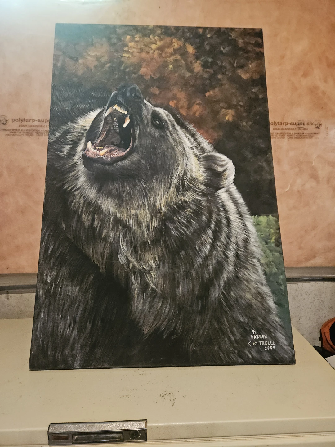 Painting of a roaring bear by Darren Cottrelle, 2009 - photo 2