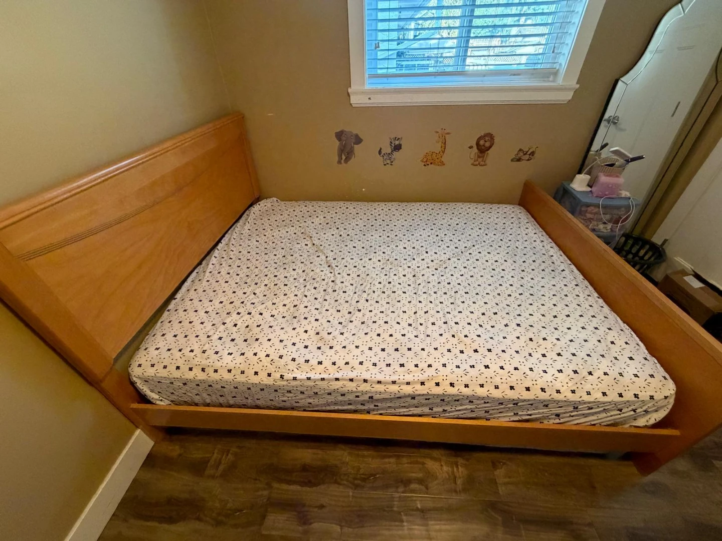 Solid Wood Bed with mattress box and Frame - Natural Finish - photo 2
