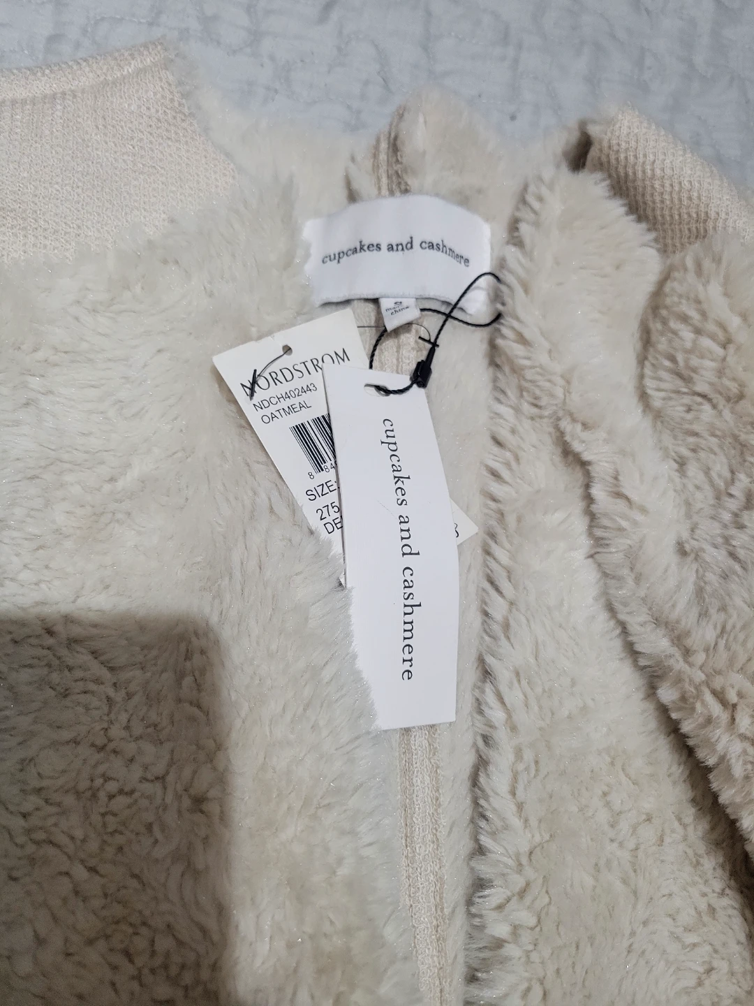 Cupcakes and Cashmere Fleece Lined Cardigan - Oat Meal - photo 2