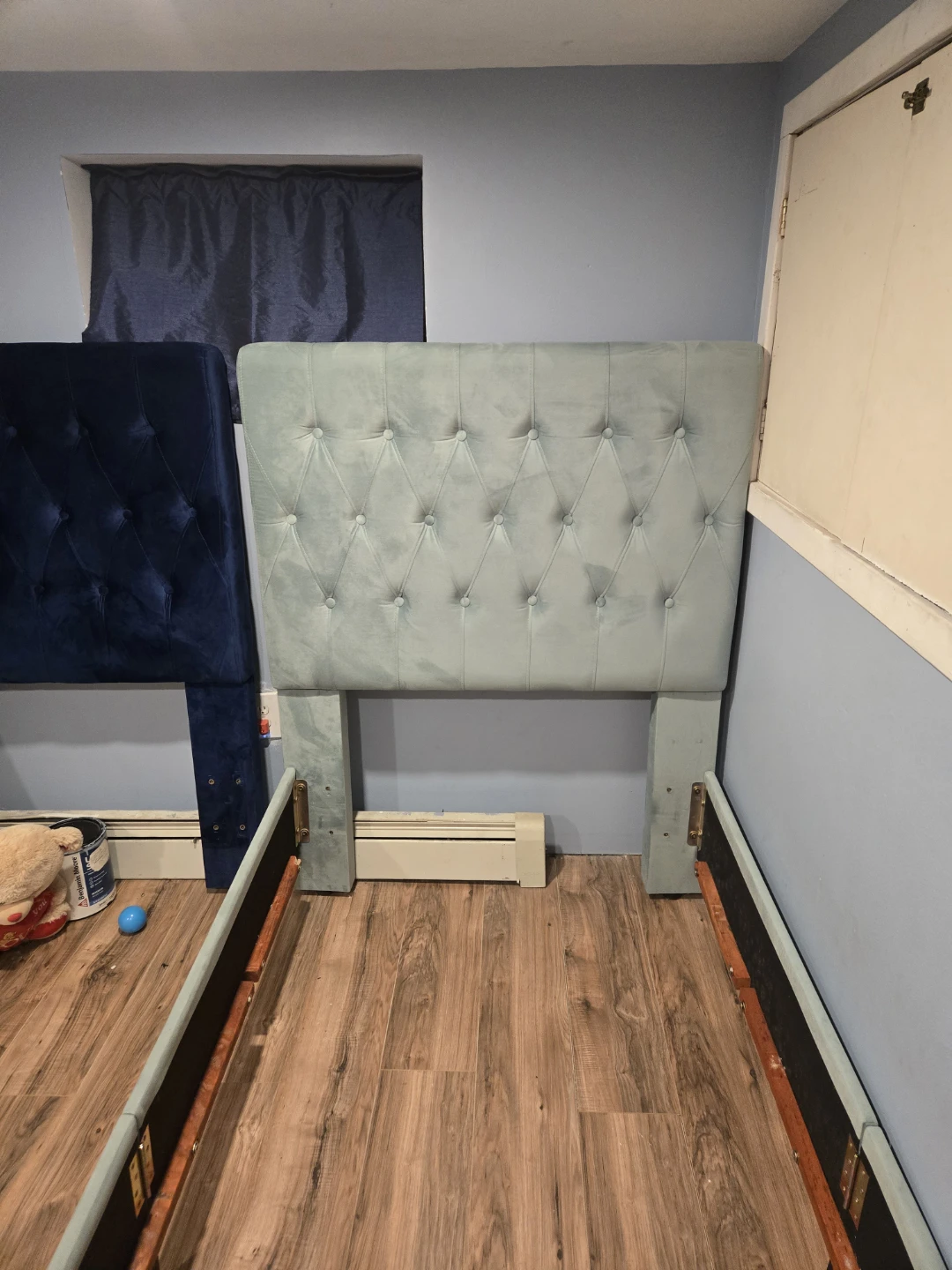 Velvet Tufted Headboards - Navy Blue & Light Blue - photo 2