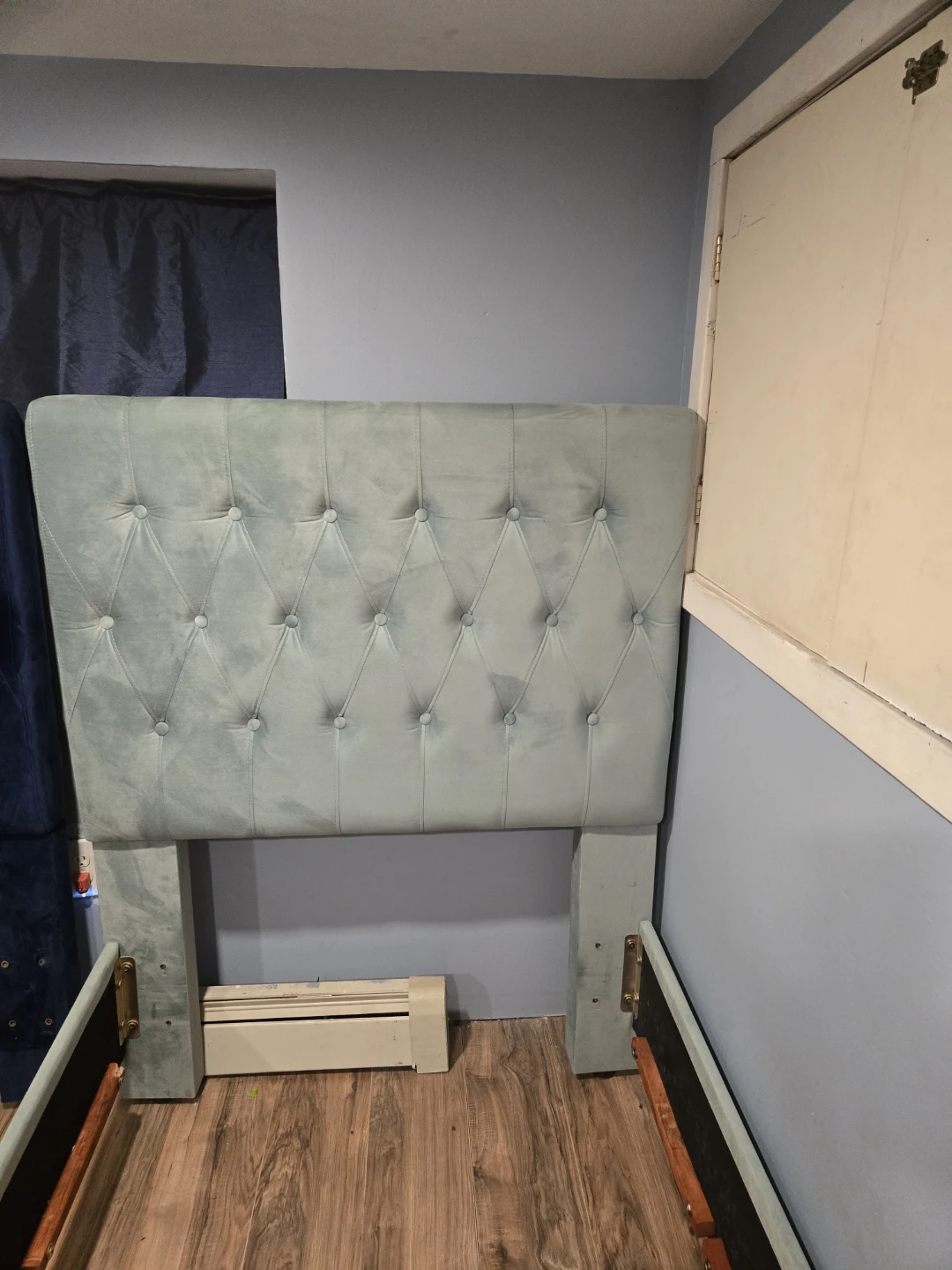 Velvet Tufted Headboards - Navy Blue & Light Blue - photo 3