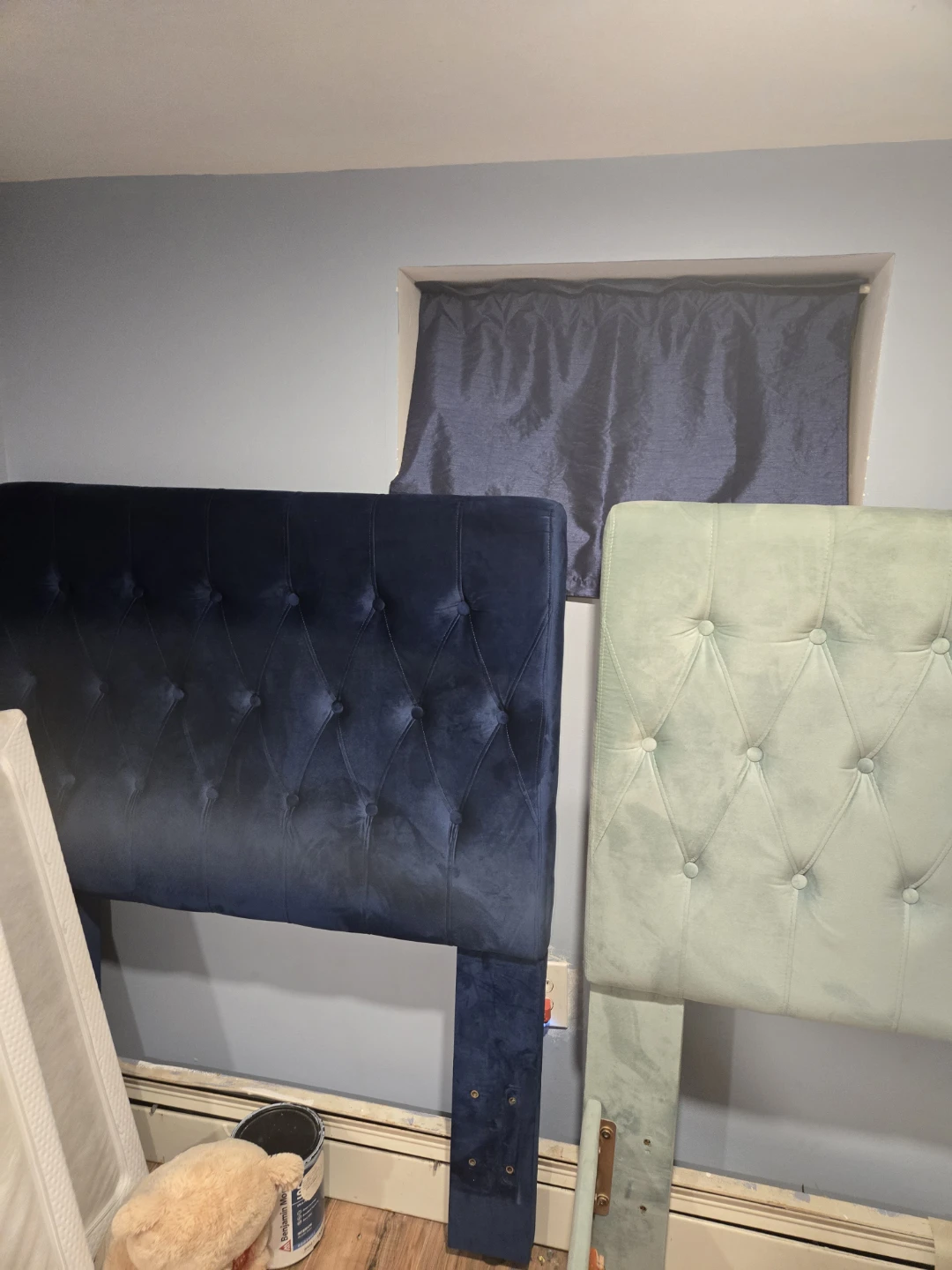 Velvet Tufted Headboards - Navy Blue & Light Blue - photo 4