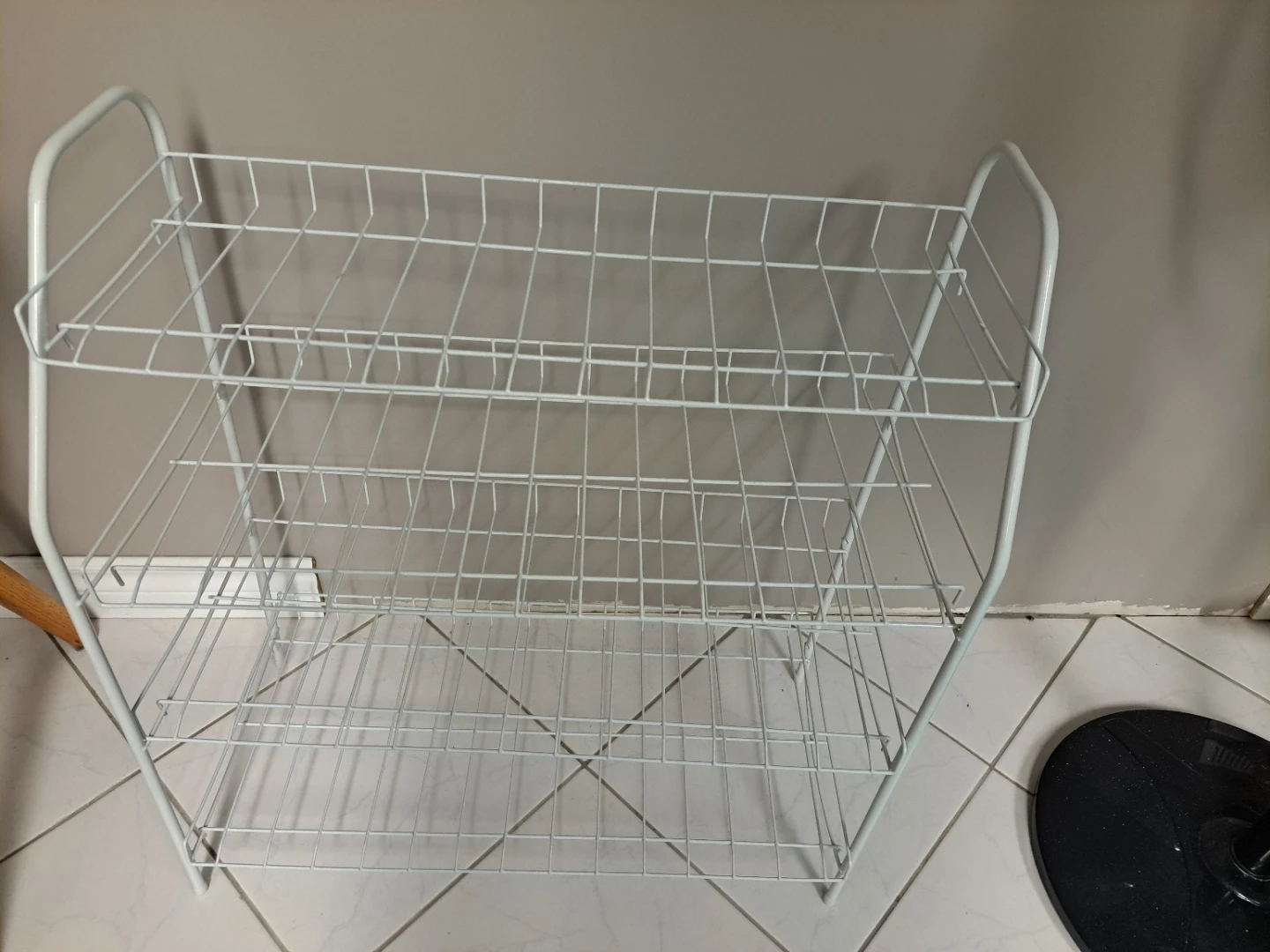 White 2-Tier Wire shoe rack x 2