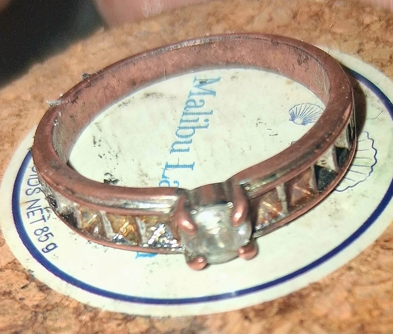 Copper Tone Ring with Clear Stone