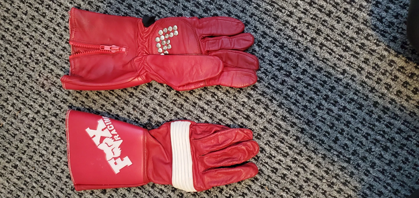 FOX Racing Red Leather Gloves