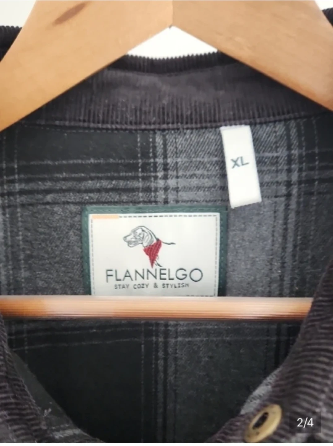 Flannelgo Black Corduroy Button-Up Shirt Jacket XL - photo 4