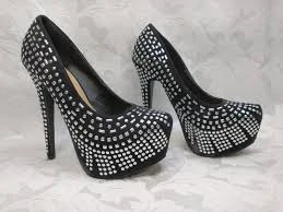 Just Fab Black Studded Platform Heels - photo 2