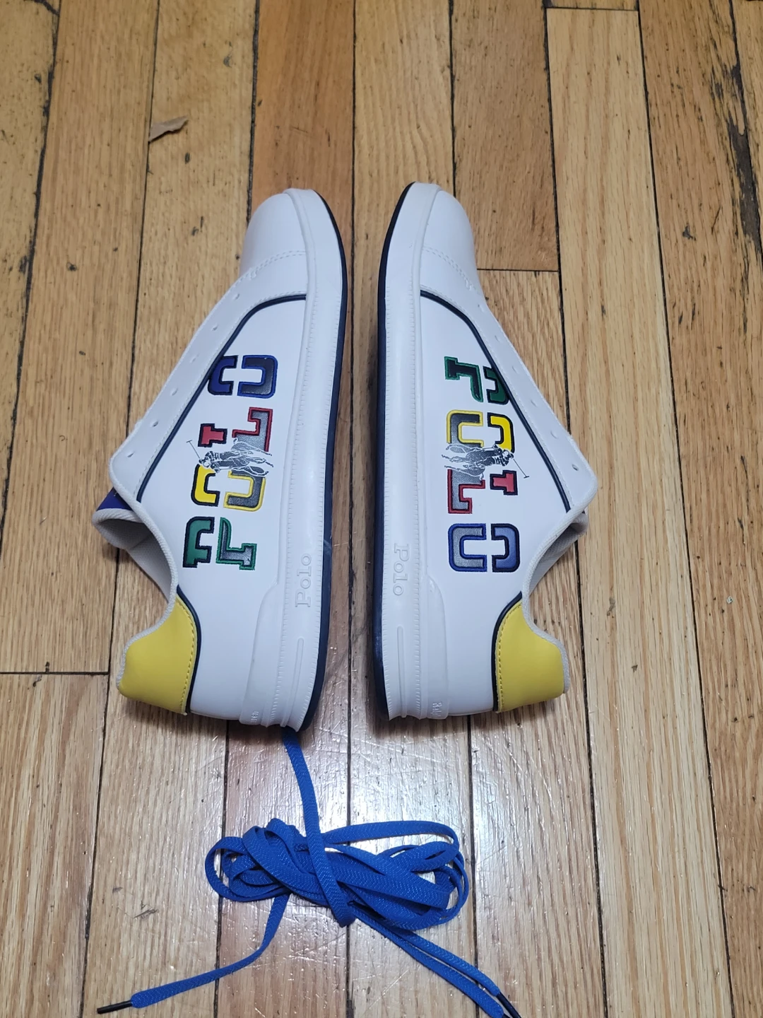 Polo Ralph Lauren Sneakers - White/Blue/Yellow - Size 6 Youth - photo 4