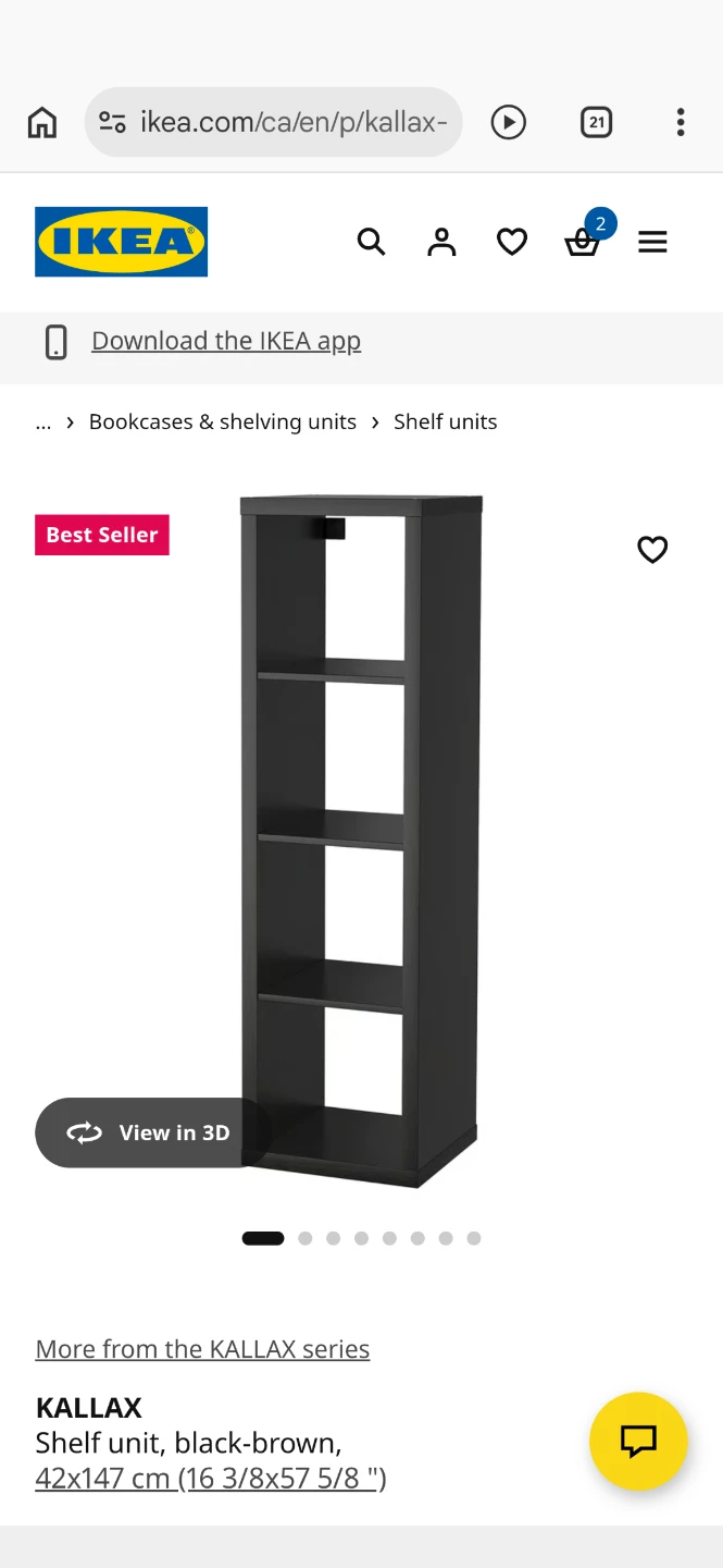 IKEA KALLAX Shelf Unit - Black-Brown - photo 3