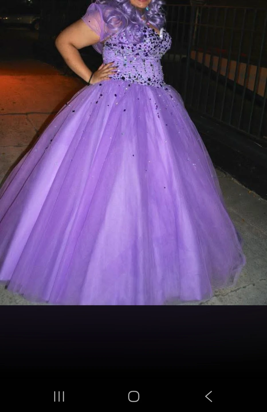 Purple Ball Gown with Sequins and Beads - photo 2