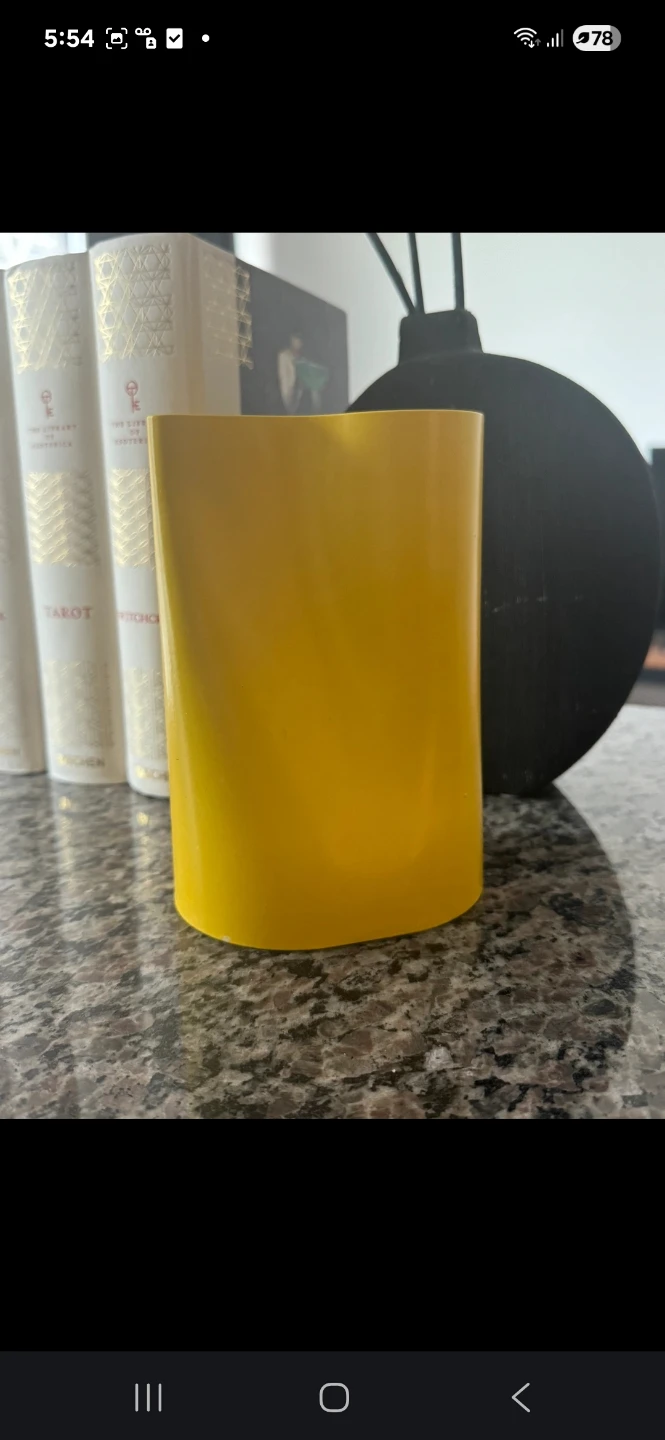 Yellow Decorative Cylindrical Vase