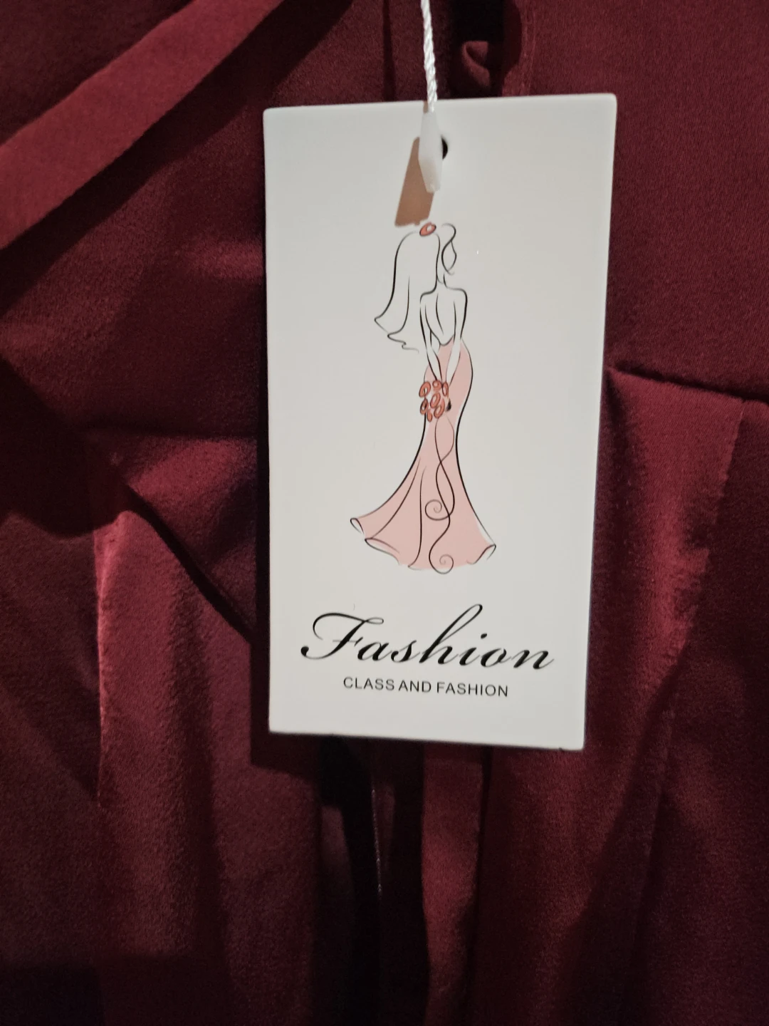Maroon Satin Halter Neck Maxi Dress - photo 5