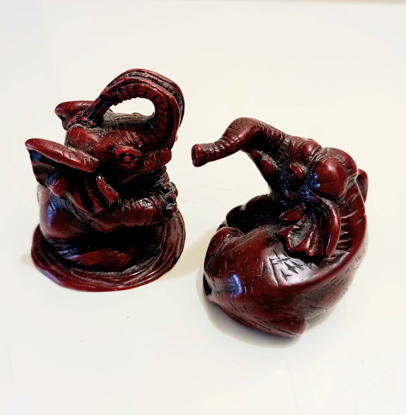 Hand Carved Elephant Figurines
