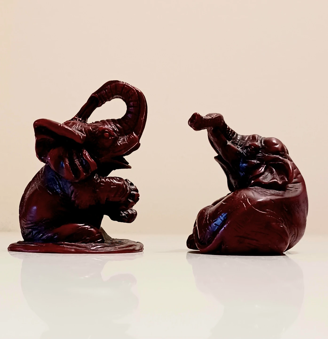 Hand Carved Elephant Figurines - photo 3