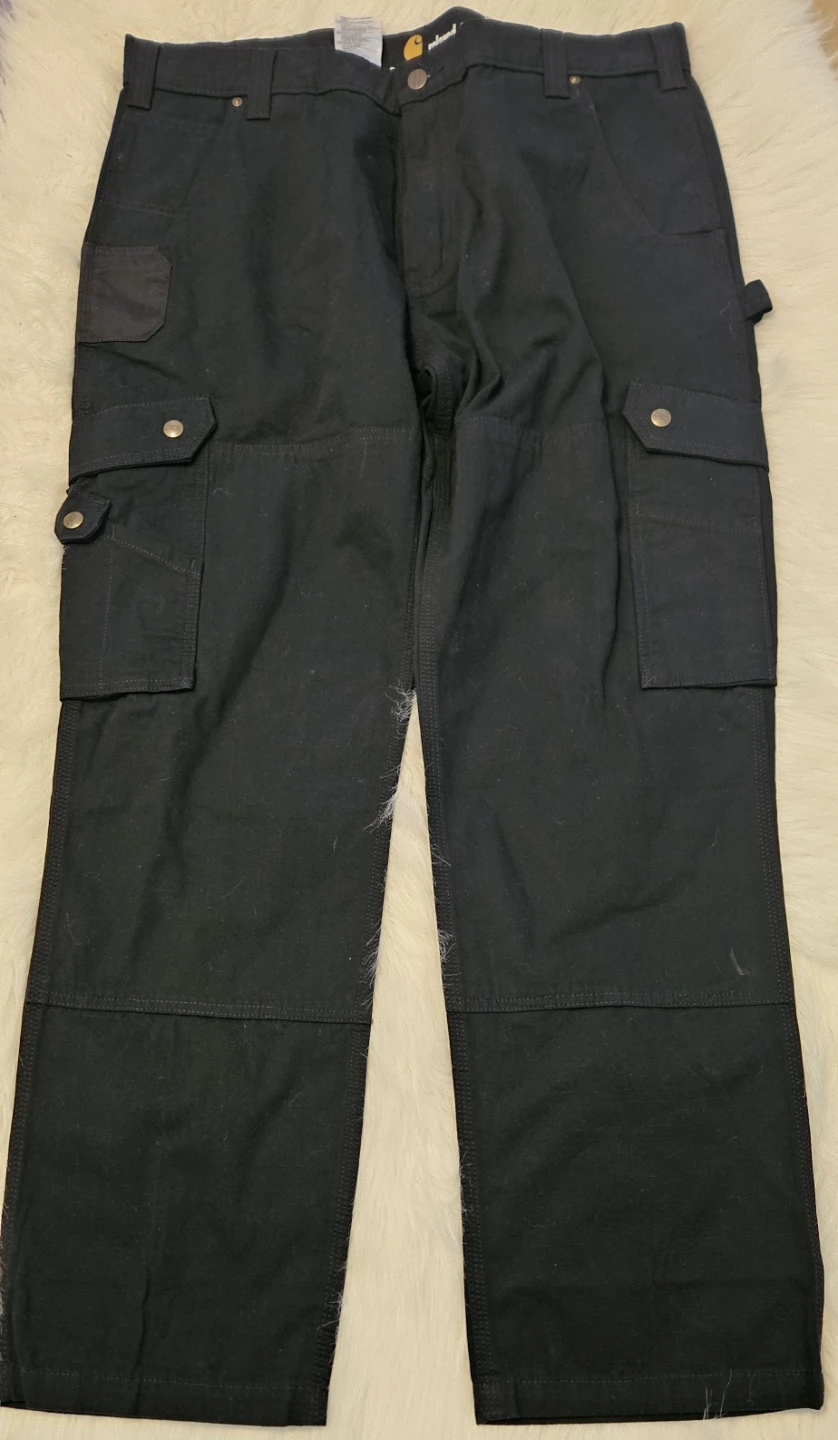 Carhartt Relaxed Fit Black Ripstop Cargo Work Pant 38x32