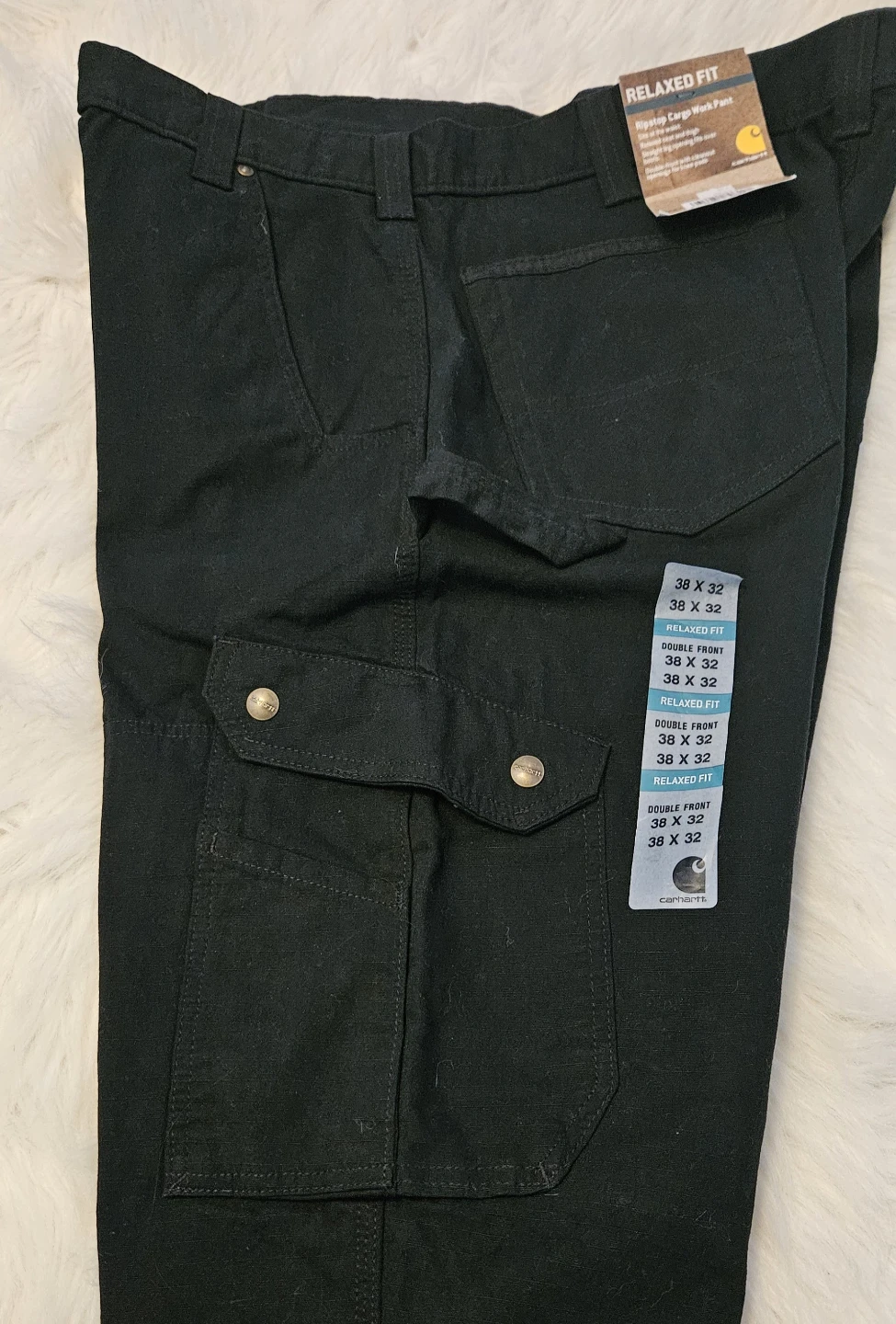 Carhartt Relaxed Fit Black Ripstop Cargo Work Pant 38x32 - photo 2