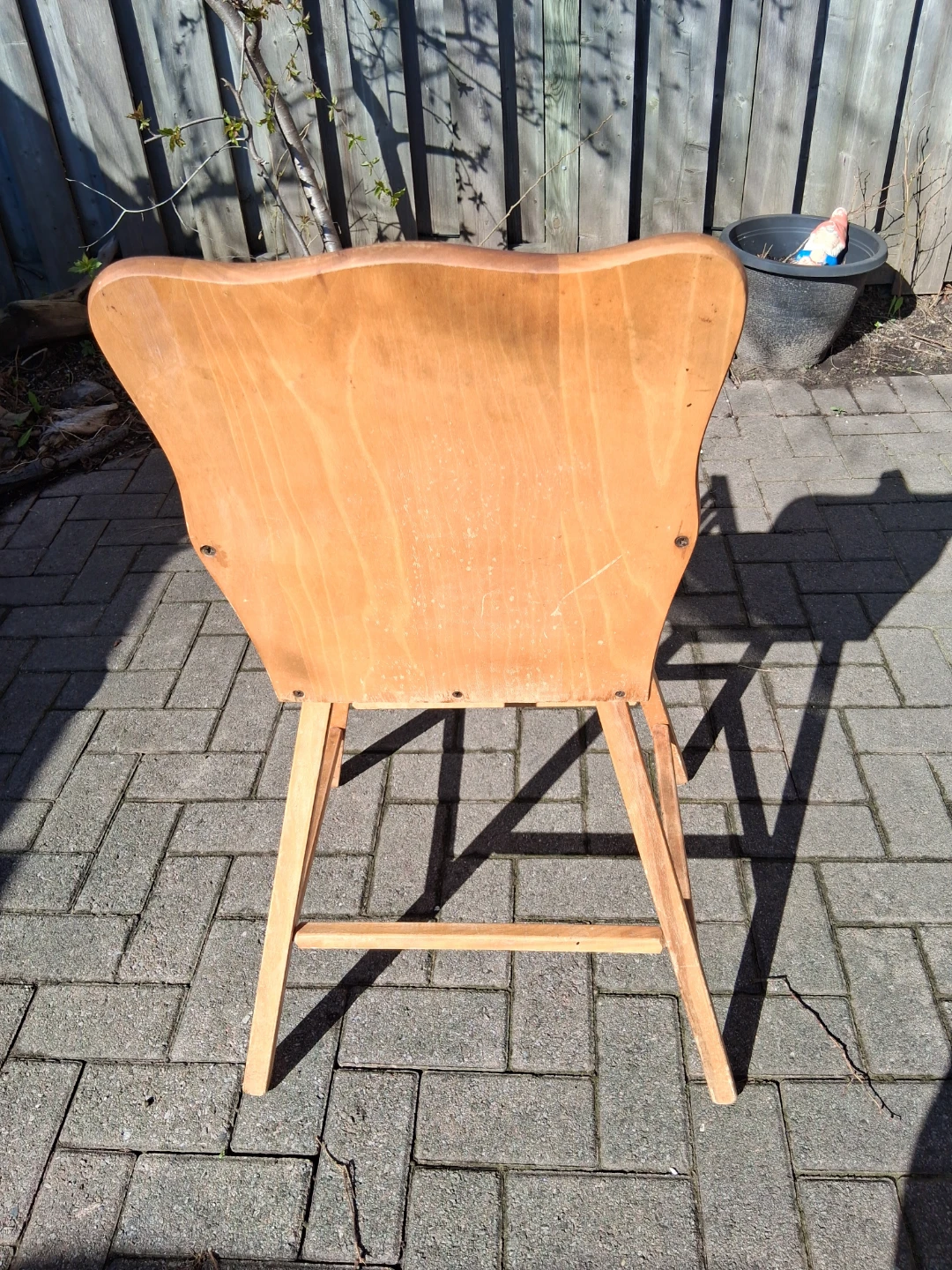 Vintage Wooden High Chair with Cute Decal - photo 3