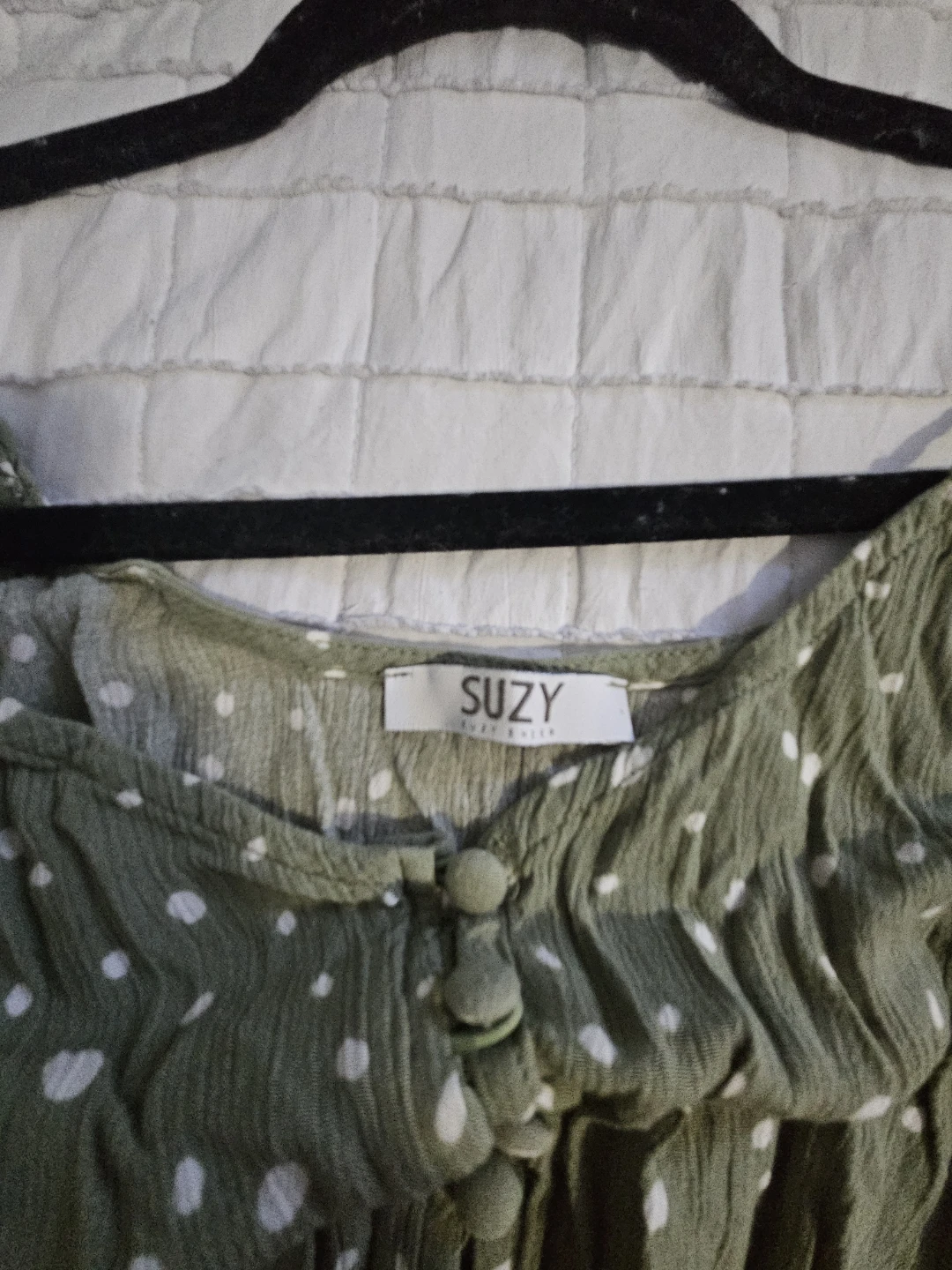 Suzy Shier Green Polka Dot Midi Dress - photo 2