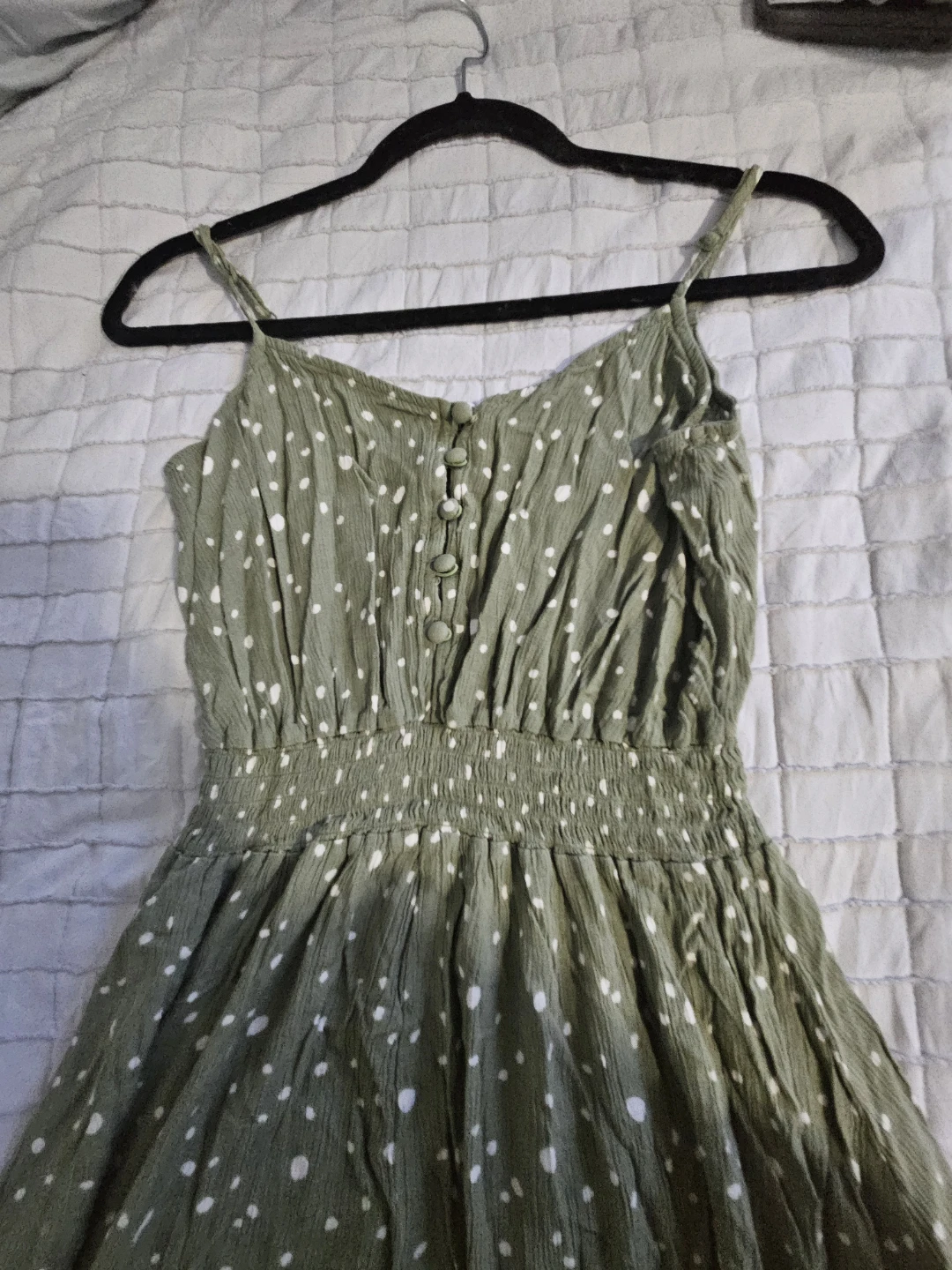 Suzy Shier Green Polka Dot Midi Dress - photo 3