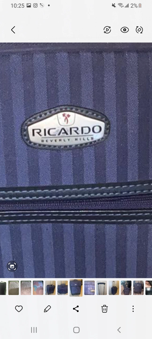 Ricardo Beverly Hills Navy Striped Rolling Suitcase - photo 5