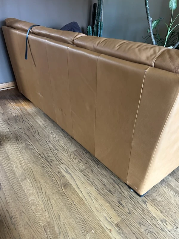 2 Natuzzi Tan Leather Sofas
