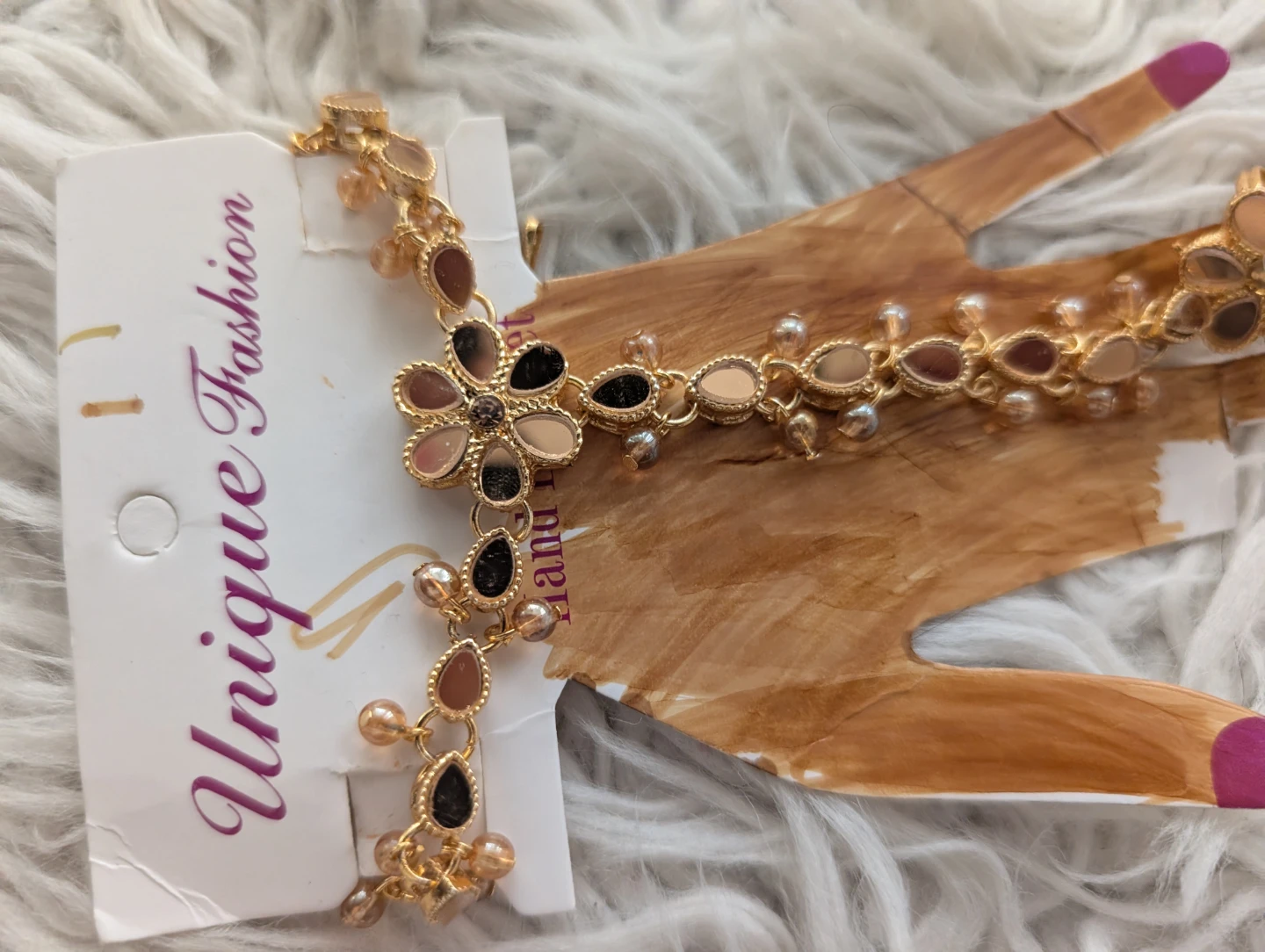 Gold-Tone Bracelet with Ring - photo 2