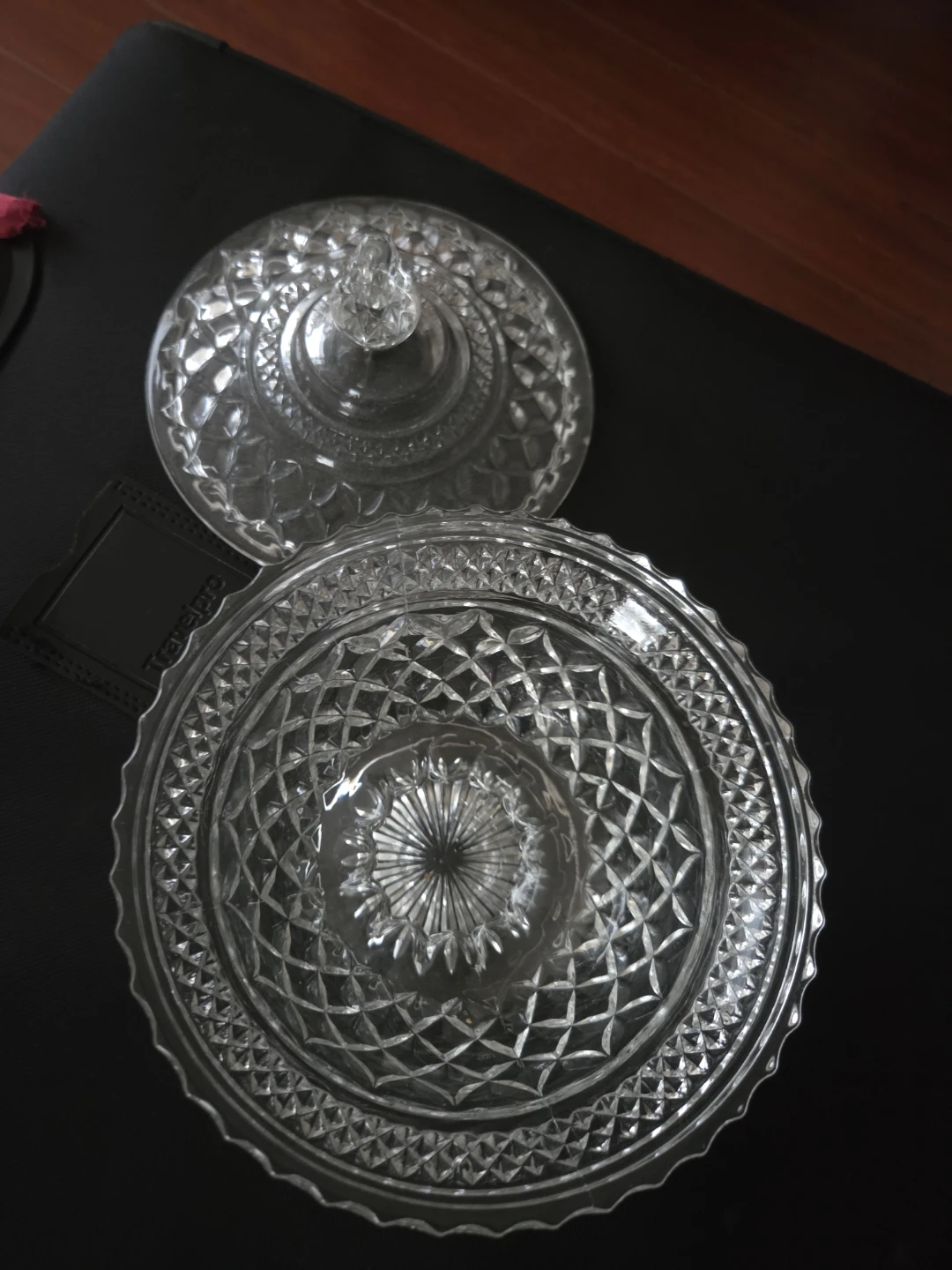 Glass Pedestal Candy Dish with Lid - photo 3