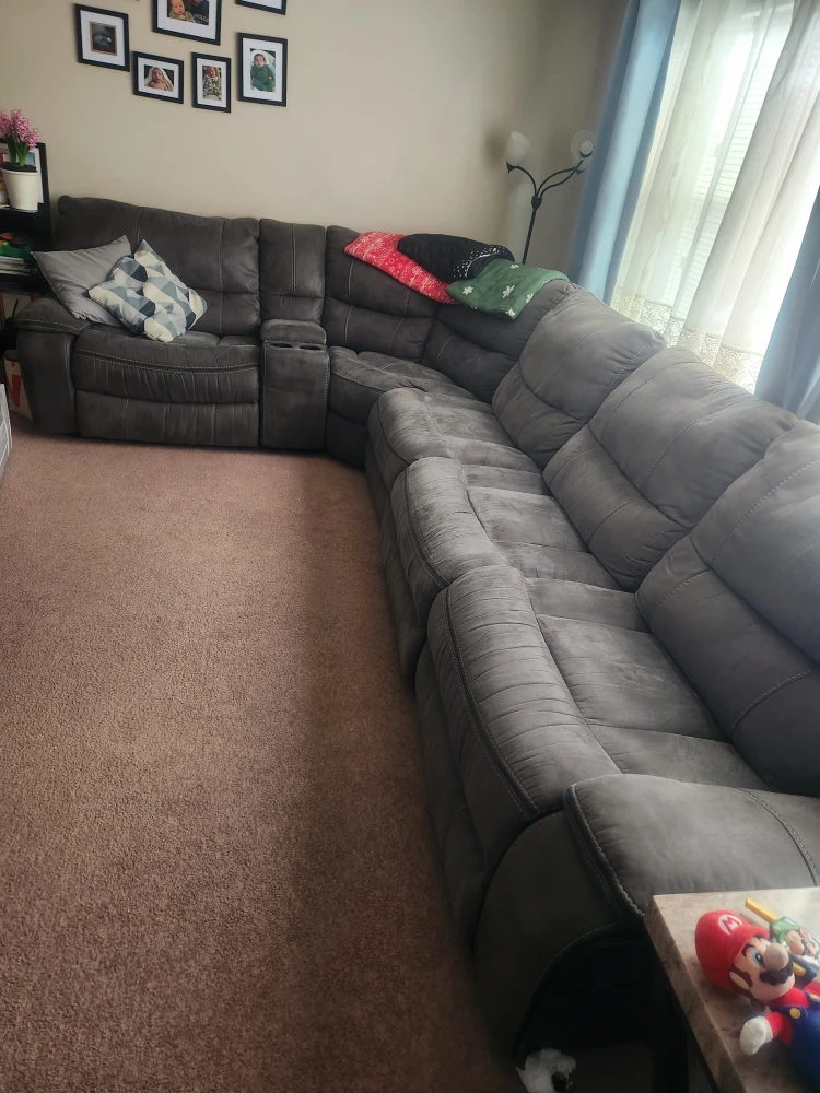 Gray Sectional Recliner Sofa