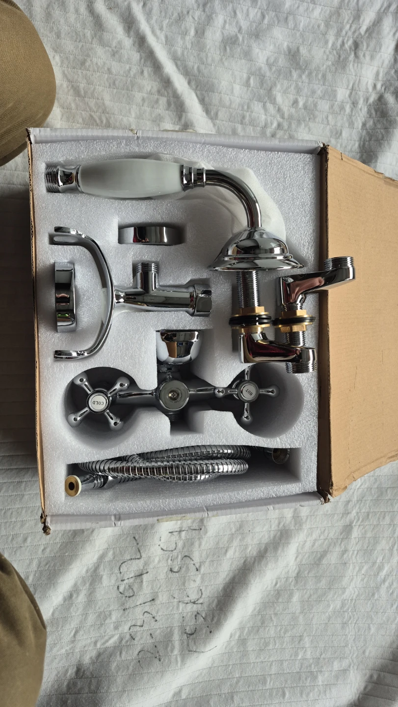 Chrome Bathtub Faucet with Handheld Shower - photo 3