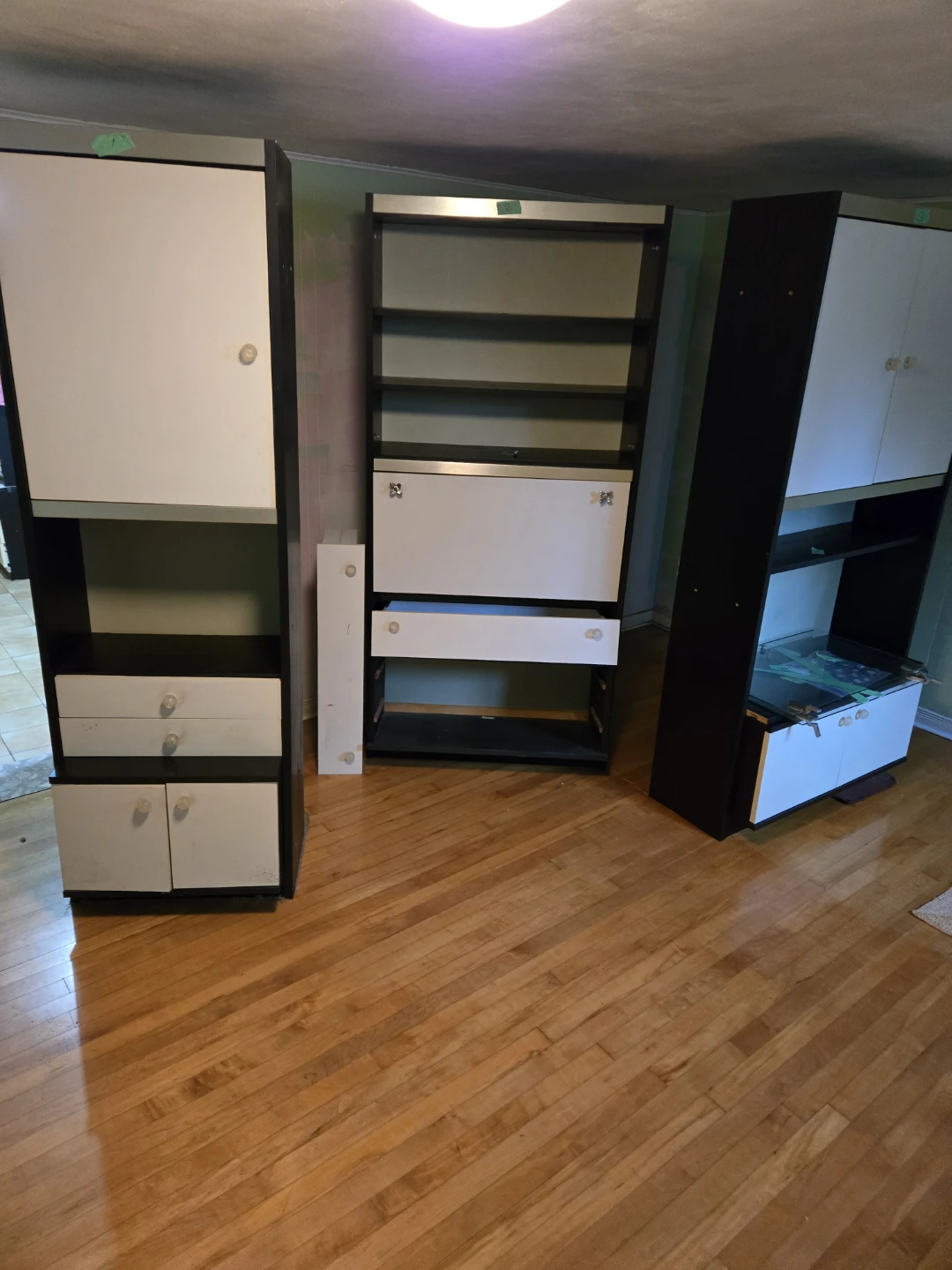 White and Black Storage Cabinets (Set of 3)