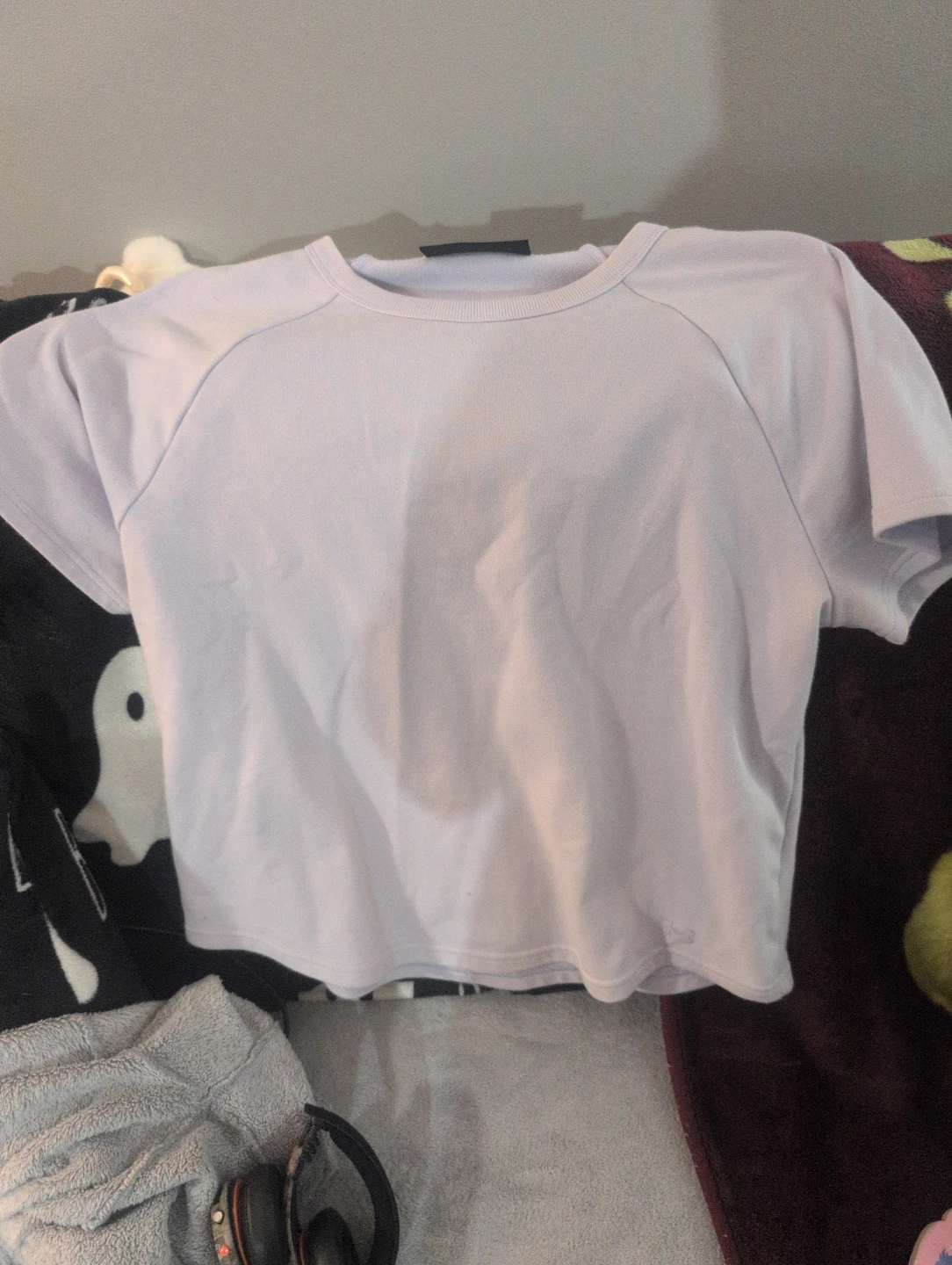 Under Armour Lilac Cropped T-Shirt - Size LG
