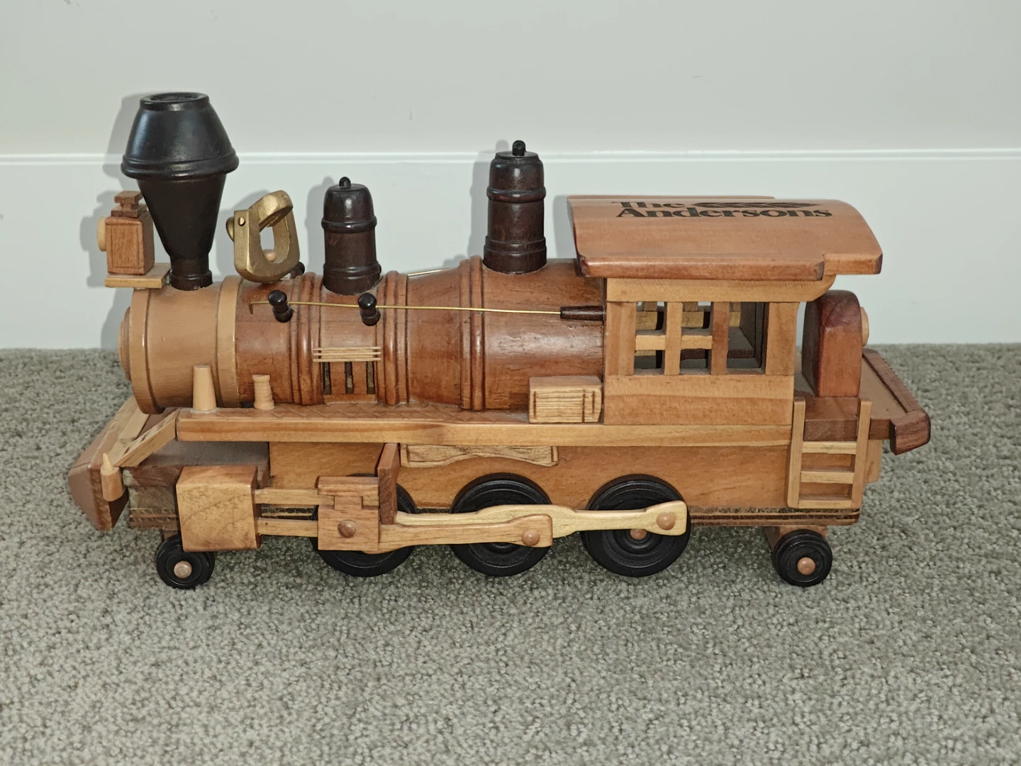 Handcrafted Wooden Steam Locomotive Train - photo 3