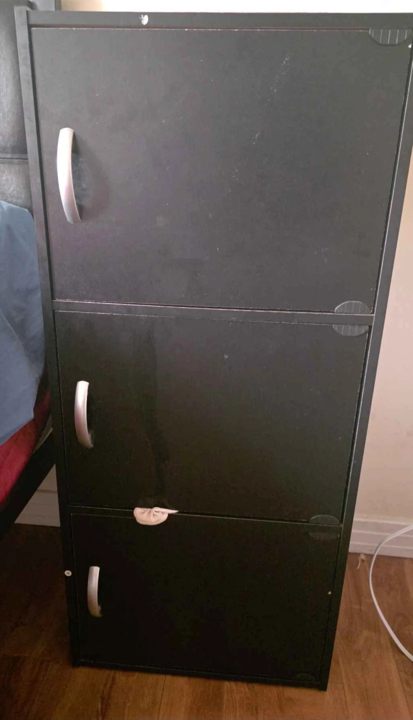Black 3-Drawer Filing Cabinet - photo 3