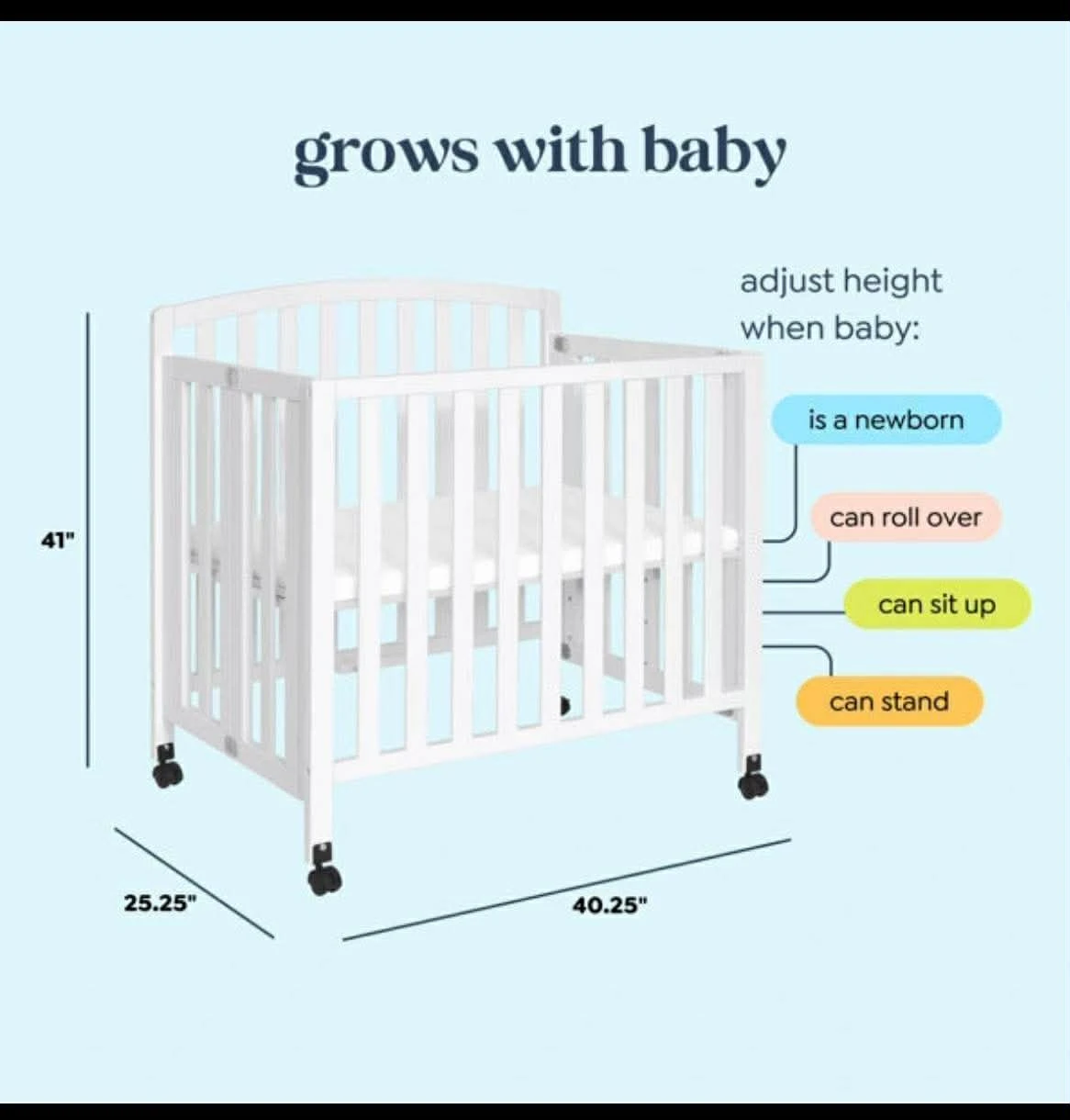 Dylan 3-in-1 Mini Convertible Portable Crib - photo 4