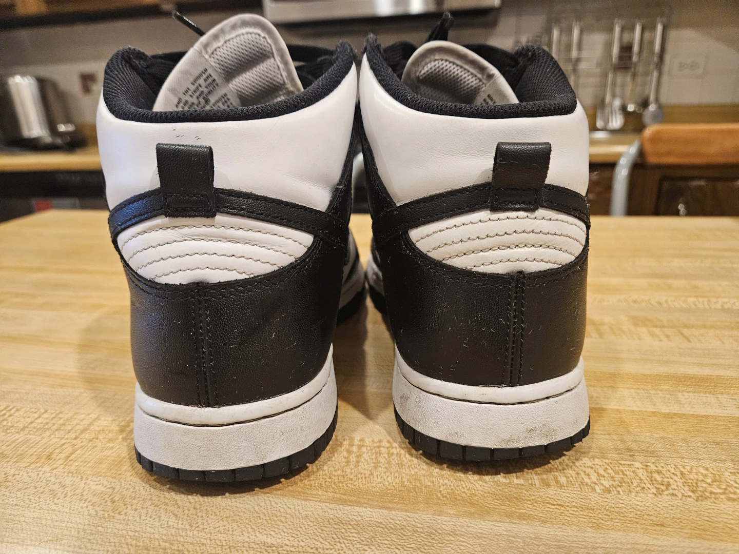 Nike Dunk High Top Sneakers Black White - photo 3