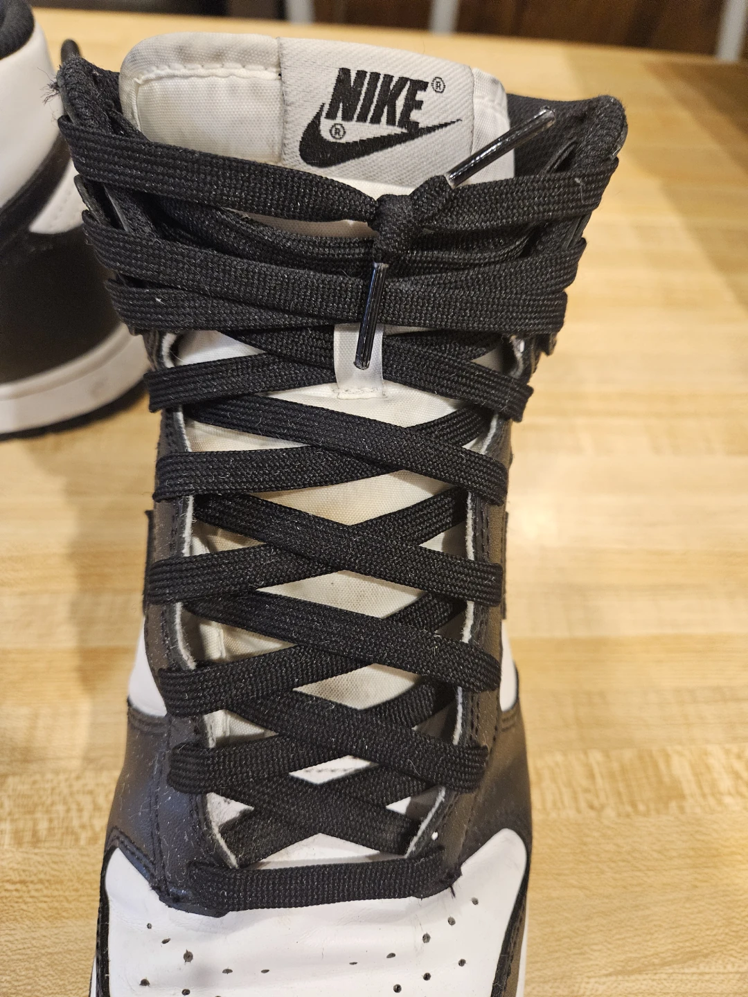 Nike Dunk High Top Sneakers Black White - photo 5