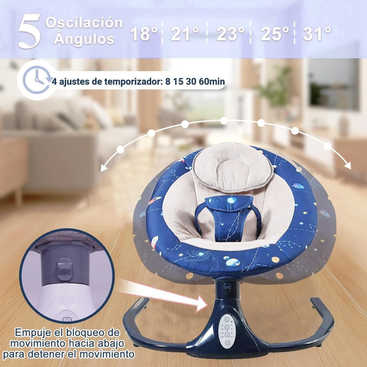 Baby Electric Swing with Bluetooth Music and Remote - photo 4