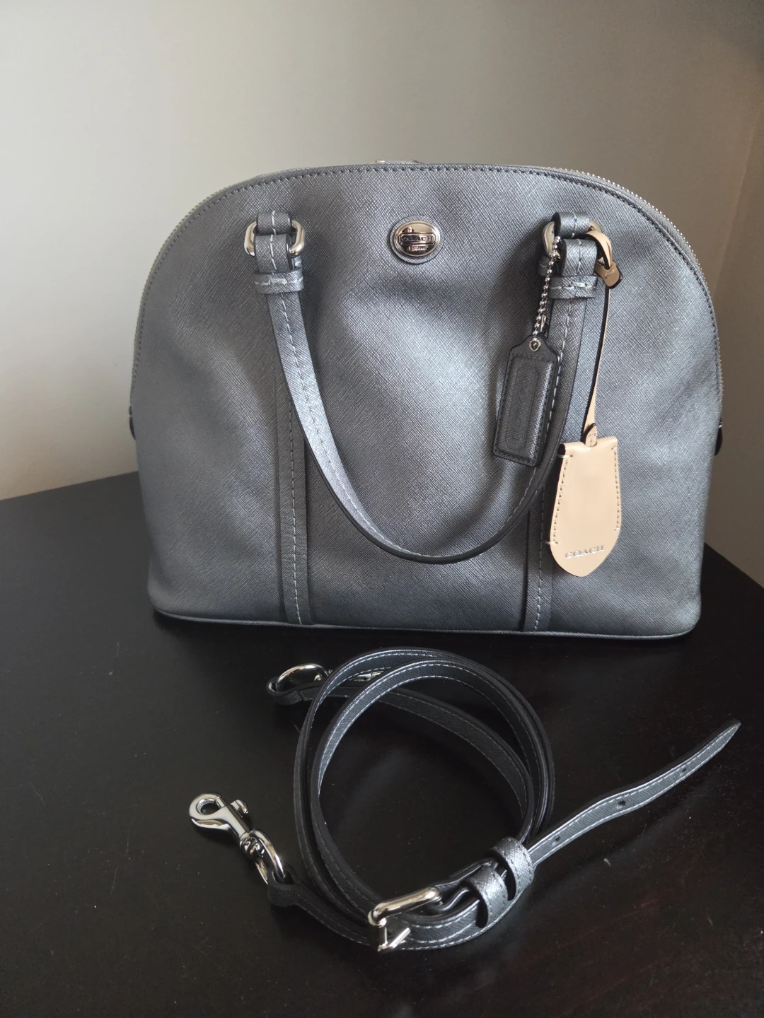 Coach Satchel Bag - Silver