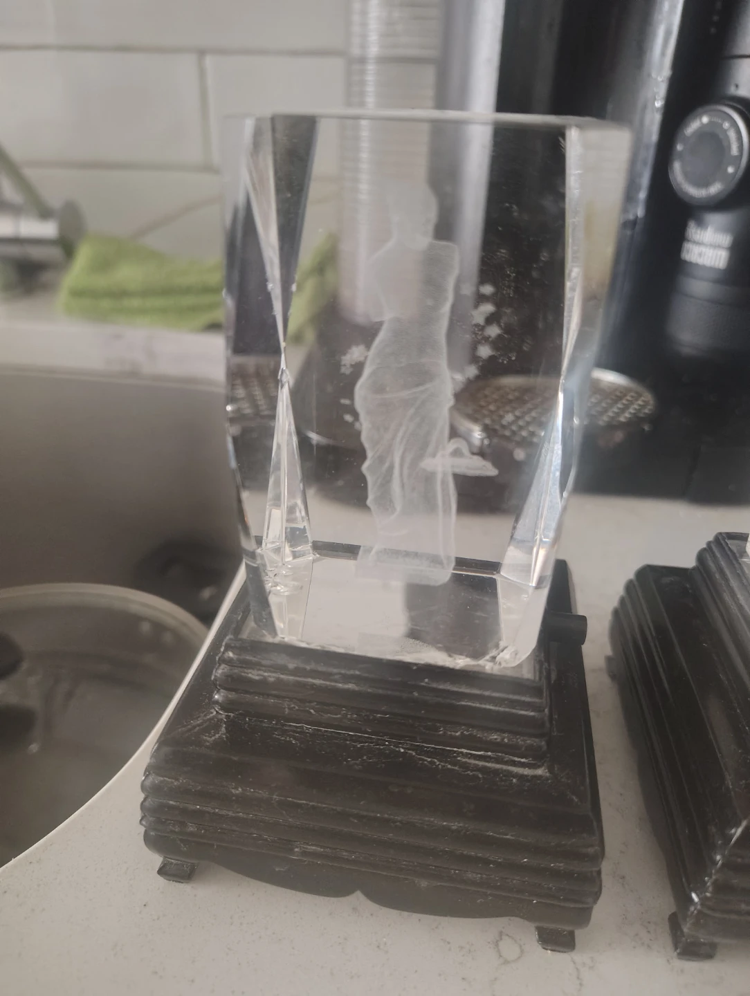 Set of 4 Crystal Etched Figurines with Bases