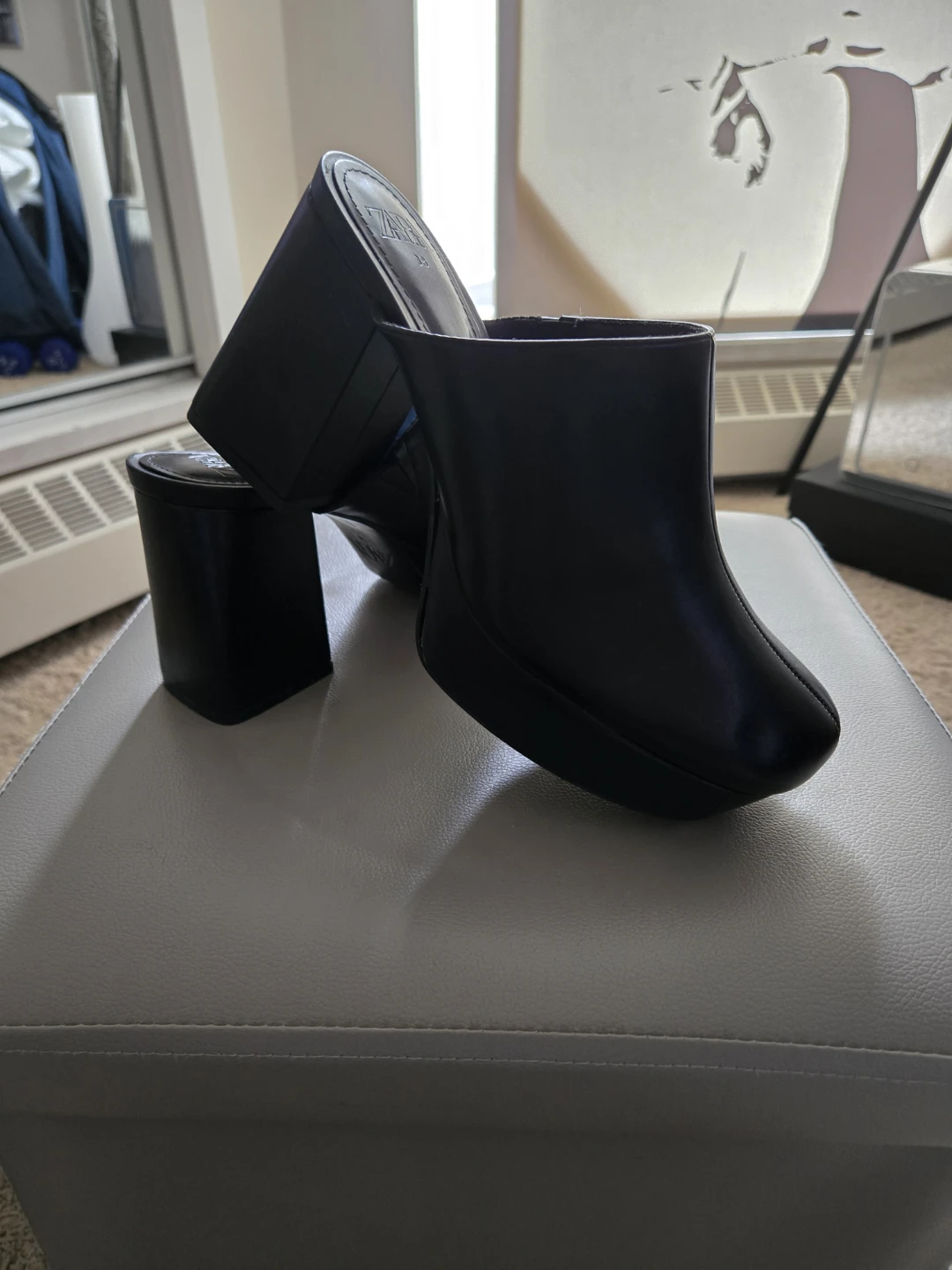 ZARA Black Platform Mules - Size 38 - photo 2