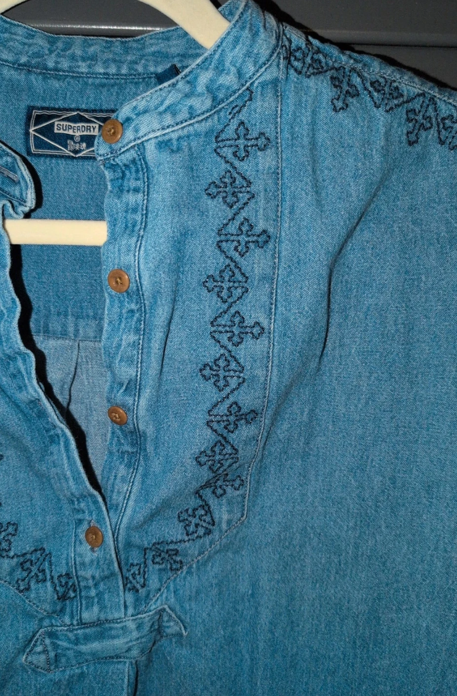 Superdry Denim Embroidered Short Sleeve Shirt - photo 2