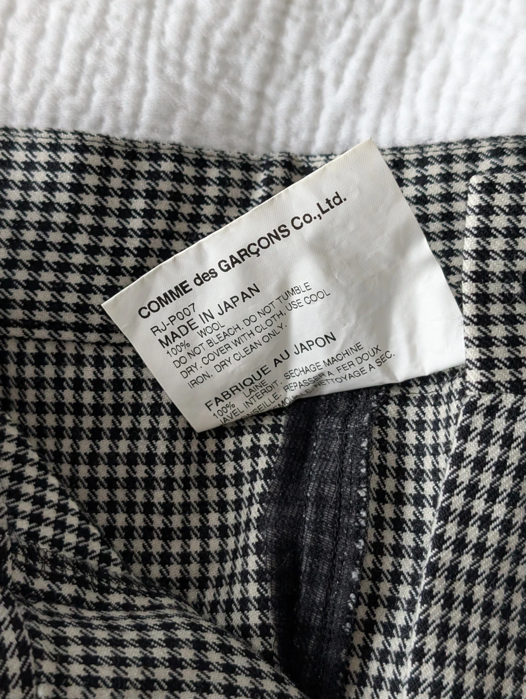 Comme des Garçons Houndstooth Wool Pants Size S - photo 3