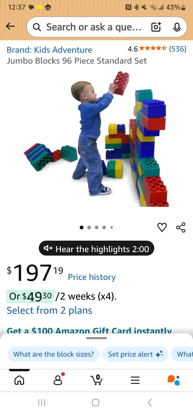 Kids Adventure Jumbo Blocks 96 Piece Standard Set - photo 2