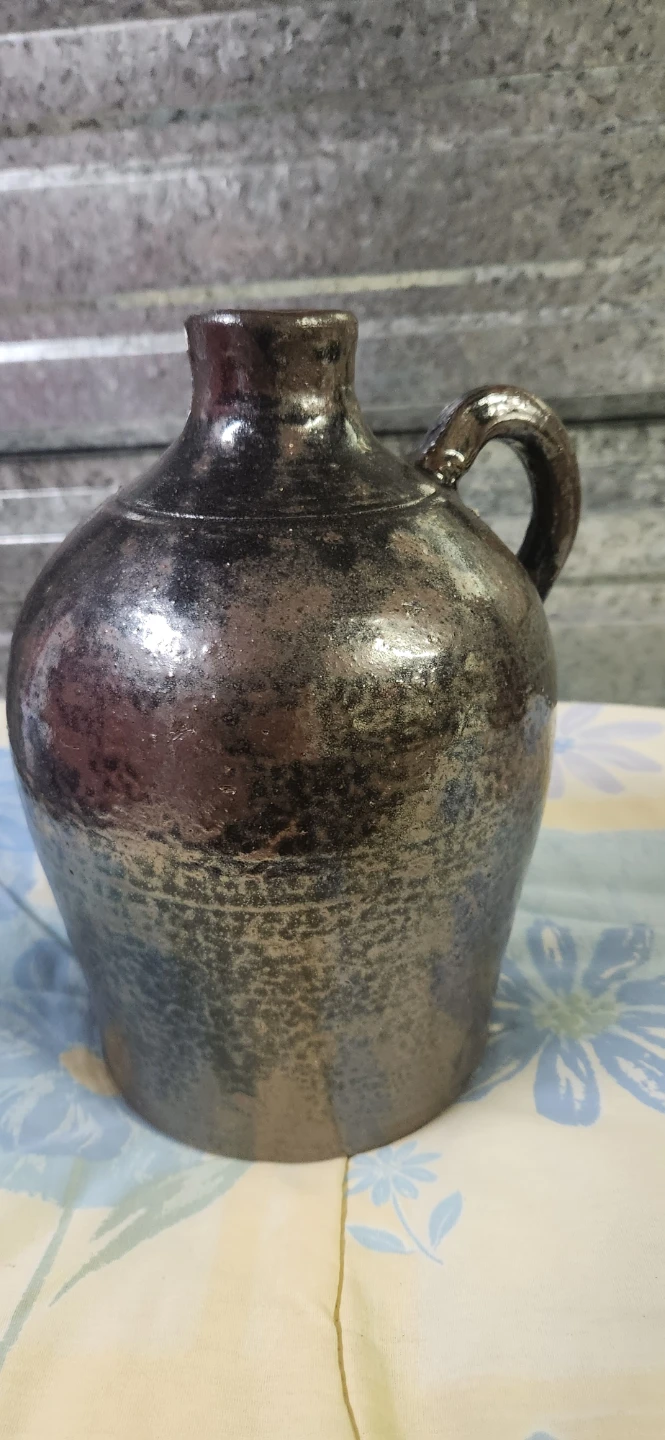 Vintage Brown Ceramic Jug with Handle