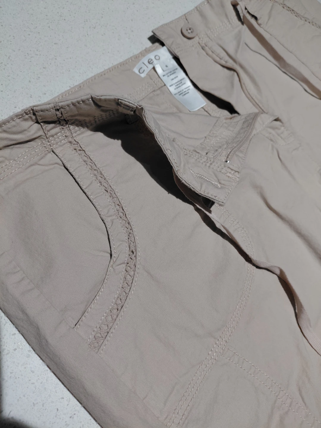 Cleo Beige Cargo Shorts Size 16 - photo 3