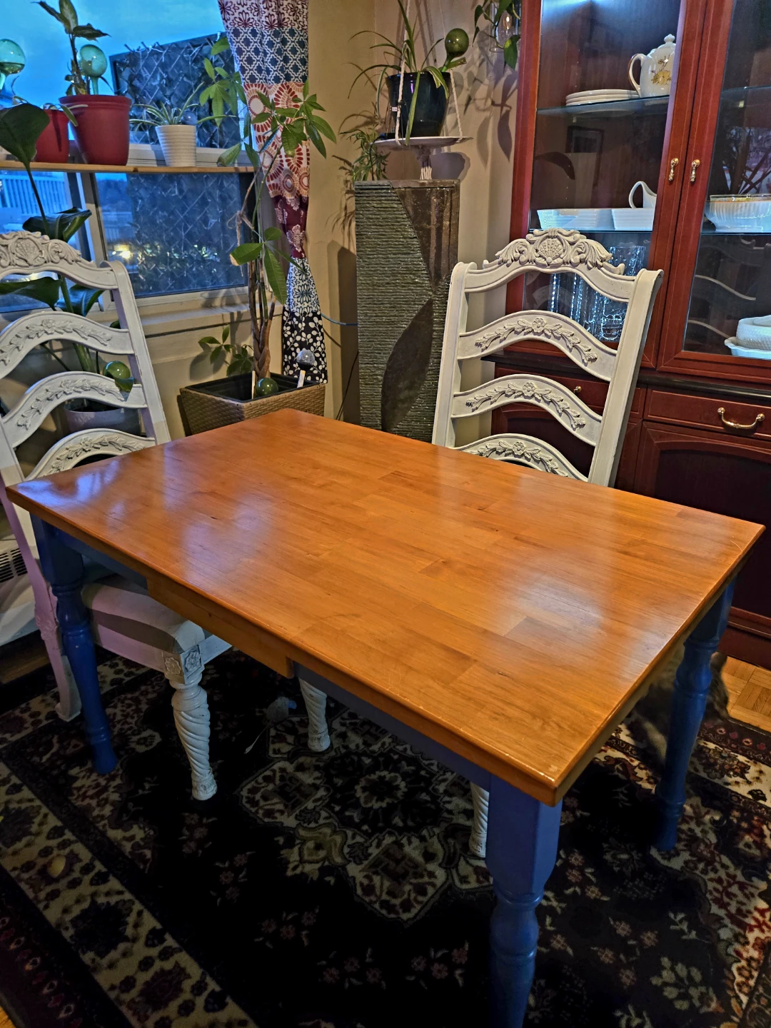 Wooden Dining Table with Drawer - photo 3
