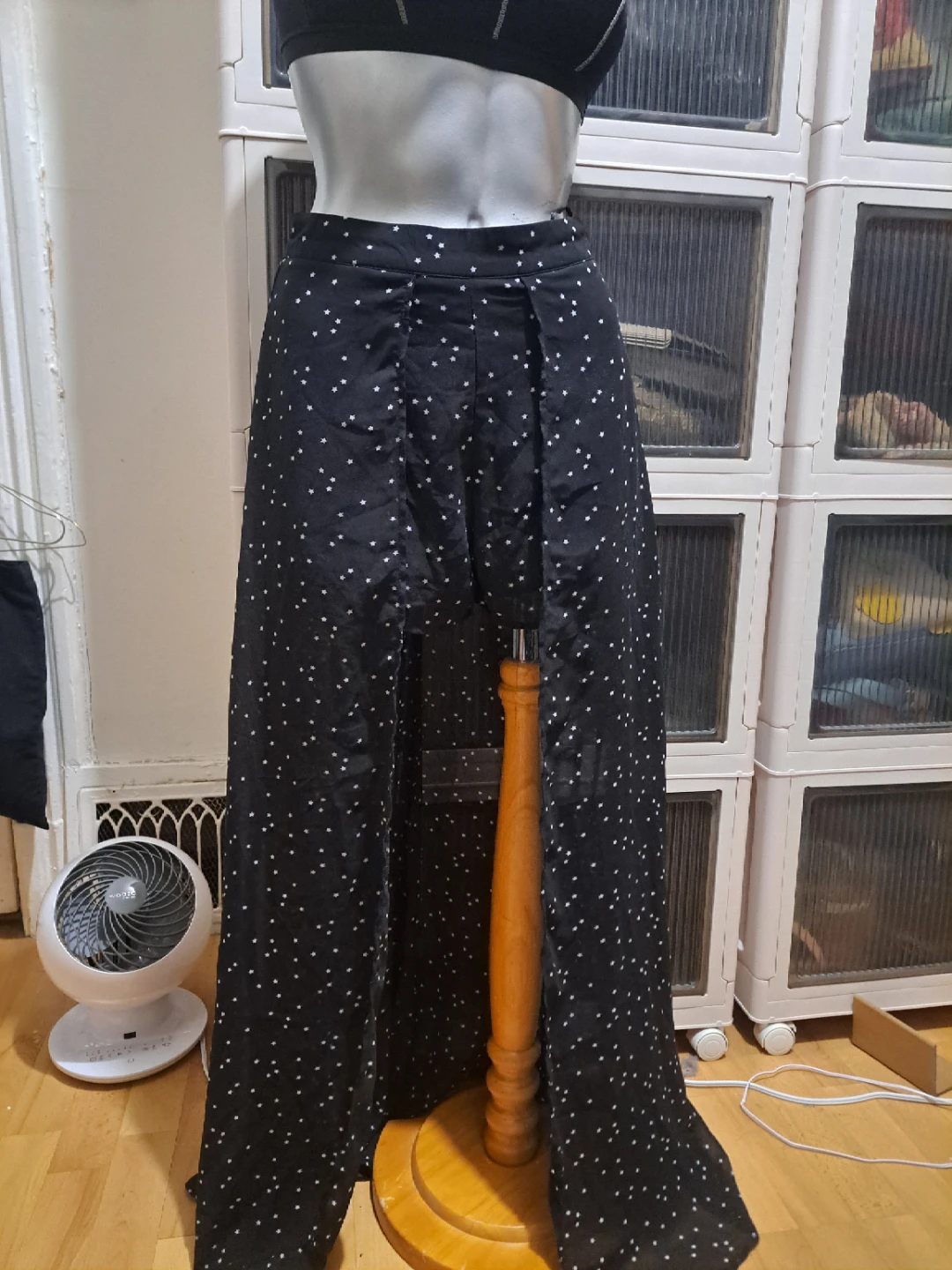 Streetwear Society Black Star Print Maxi Skirt S