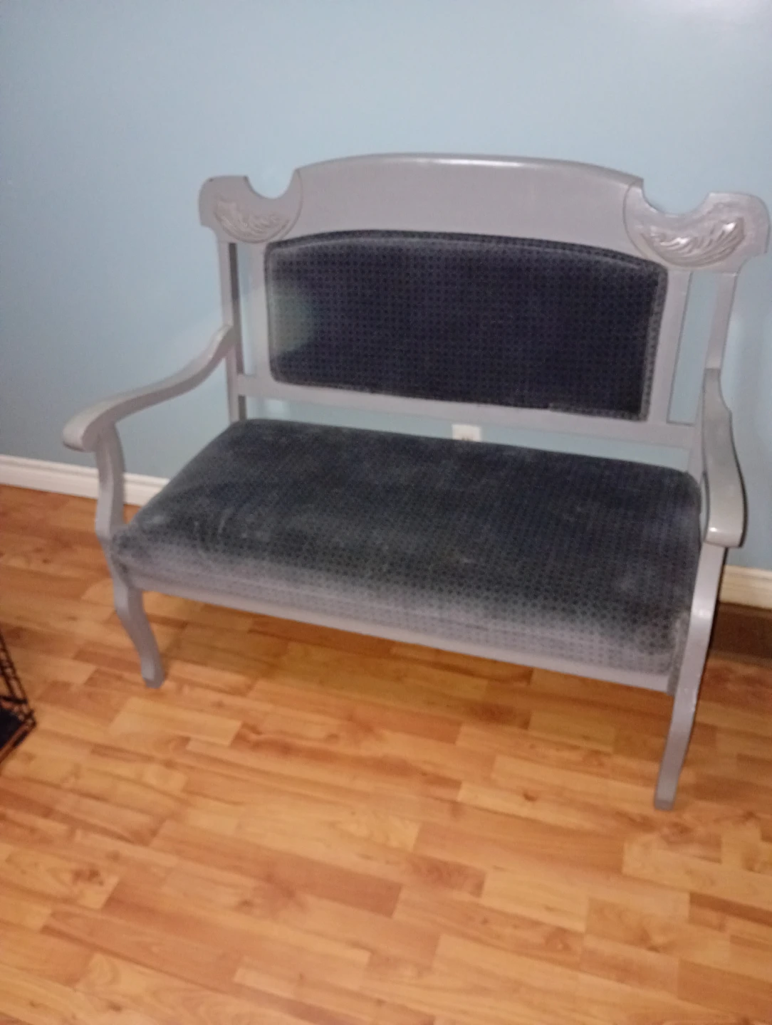 Grey Loveseat with Dark Grey Upholstery - photo 2
