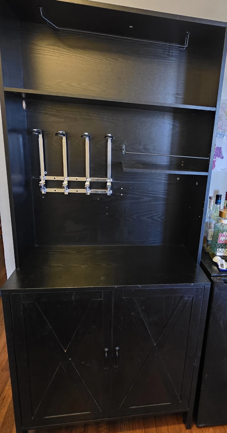 Black Bar Cabinet with Glass Holders