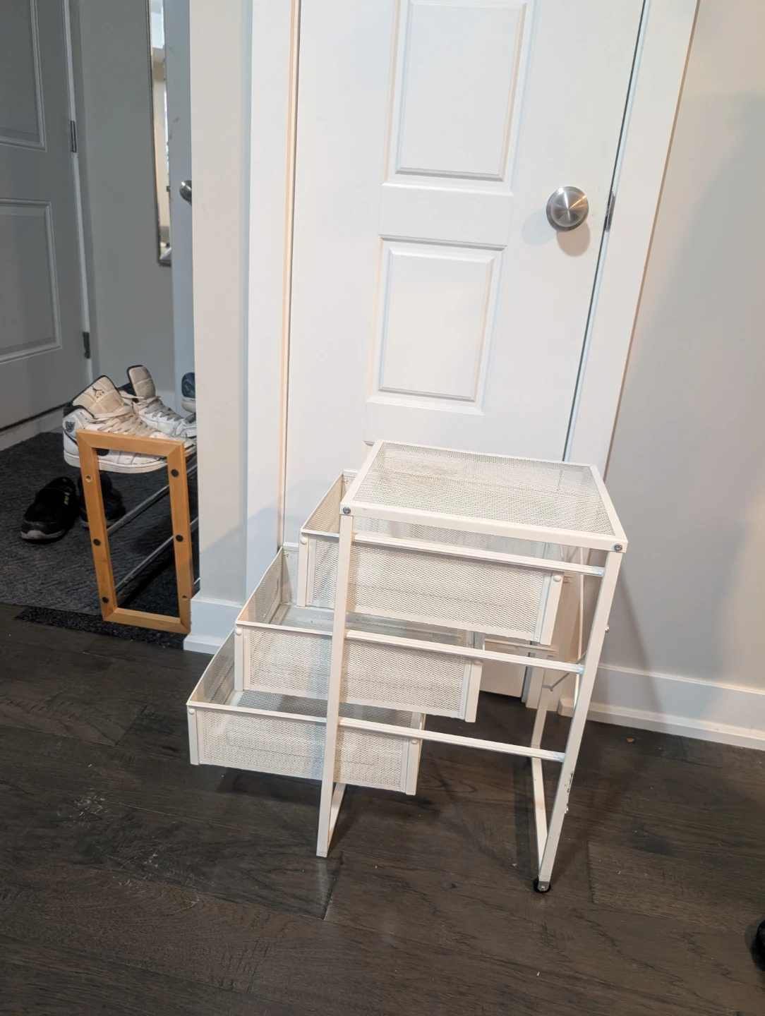 White 3-Tier Mesh Drawer Storage Cart - photo 2